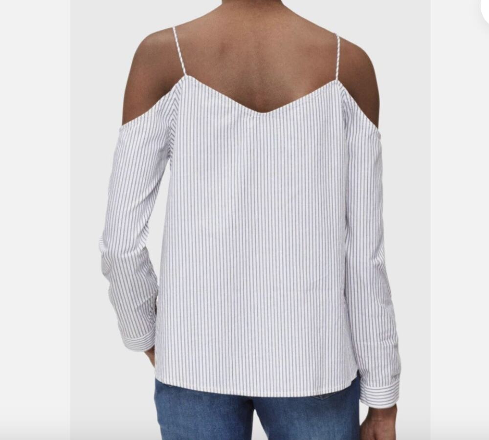 Calvin Klein NWT Blue Cold Shoulder Blouse